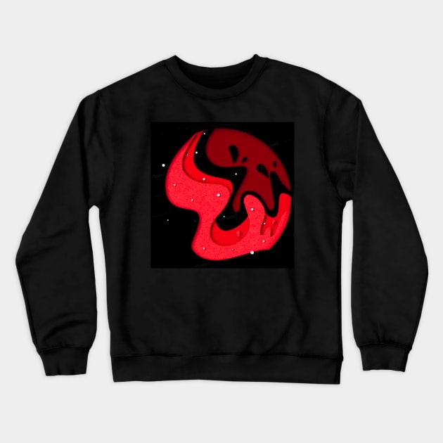 Red and Black Anime Pattern Crewneck Sweatshirt by Boztik-Designs